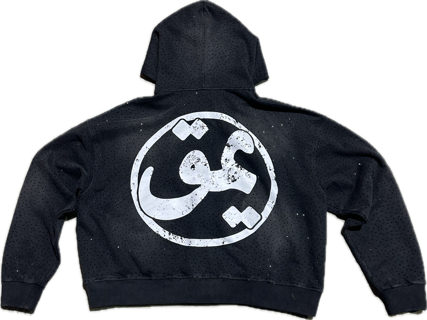 Midnight "Garçons riches" Allover rhinestone zip up